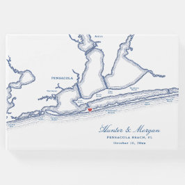 Libro De Visitas Pensacola Beach FL Map Elegant Navy Blue Boda