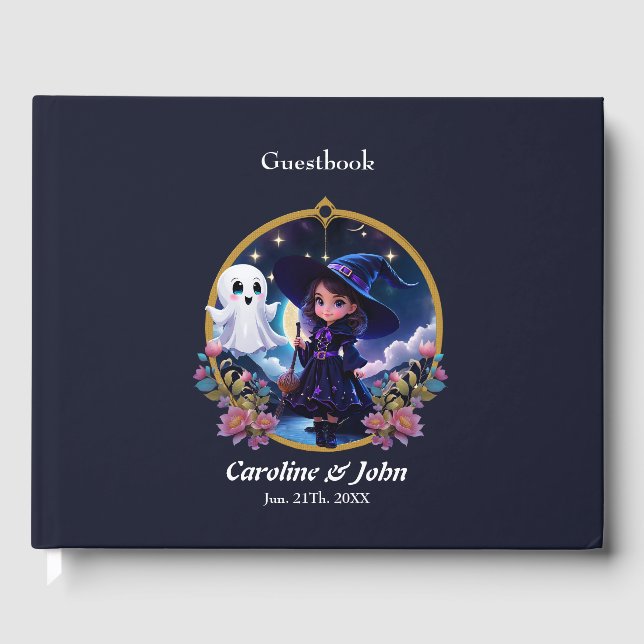 Libro De Visitas Pequeña bruja con ojos grandes y brillantes. (Anverso)