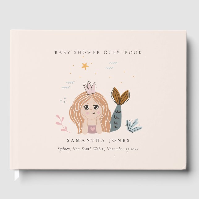 Libro De Visitas Pequeña Chica de sirena marina de Rubor (Anverso)