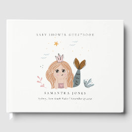 Libro De Visitas Pequeña Chica de sirena marina de Rubor