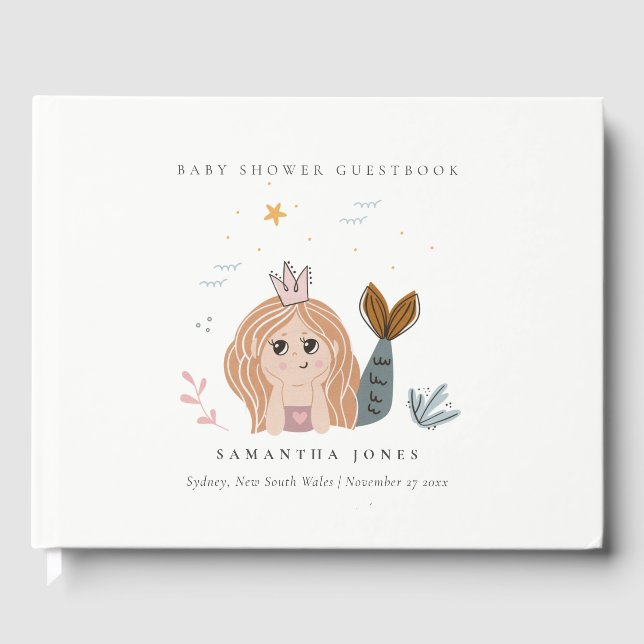 Libro De Visitas Pequeña Chica de sirena marina de Rubor (Anverso)