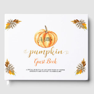 Libro De Visitas Pequeño Naranja de calabaza Baby Shower