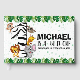 Libro De Visitas Pequeño salvaje un Safari Jungle Animales 1er cump