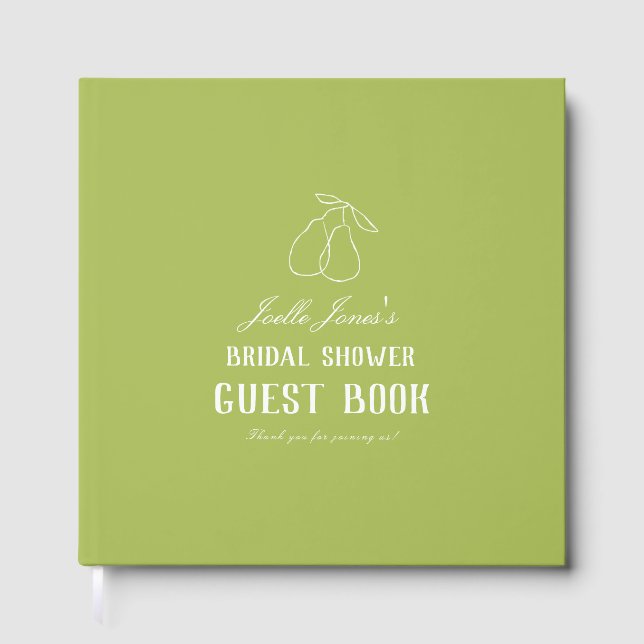Libro De Visitas Perfect Pear Modern Custom Bridal Shower (Anverso)