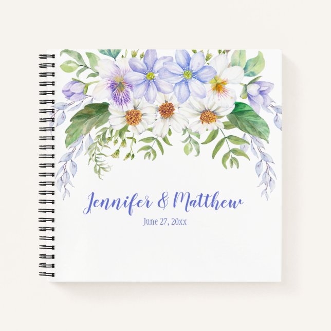 Libro de visitas Periwinkle White Lavender Wildflo (Anverso)
