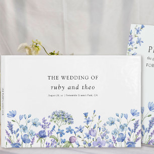 Libro De Visitas Periwinkle Wildflower Elegante Boda floral