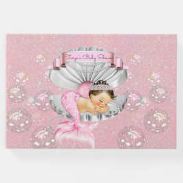 Libro De Visitas Perlas de la concha rosada de la bebé sirena