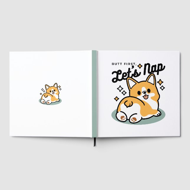 Libro De Visitas Pero primero, Nap - Personalizado de Corgi Butt (Lleno)