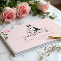 Perrito Border Collie con Acuarela y Rosa Floral R