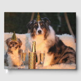 Libro De Visitas Perros celebrando Año Nuevo