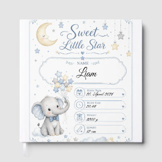 Libro De Visitas Personalisierbare Baby Geburtstafel mit Elefant