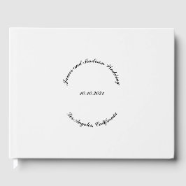 Libro De Visitas Personaliza nombre, fecha, boda de blanco apagado