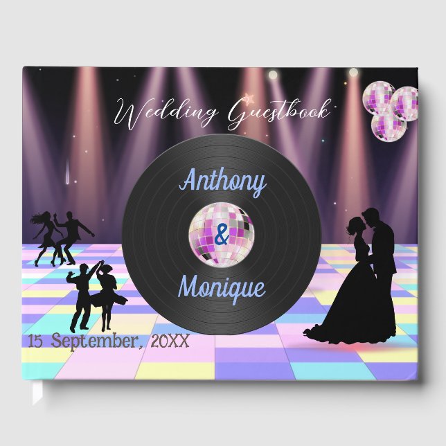 Libro De Visitas Personalizable Disco Boda (Anverso)