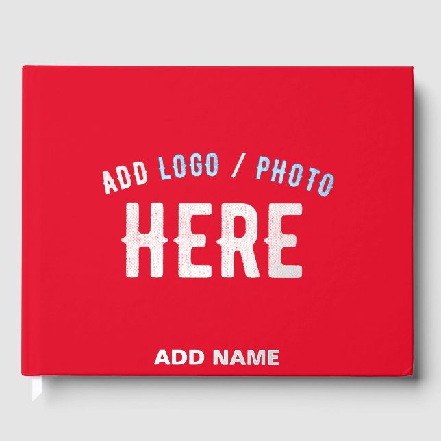 LIBRO  DE VISITAS PERSONALIZABLE MODERNO ESTILO MARCA VERIFICADA ROJ (Anverso)