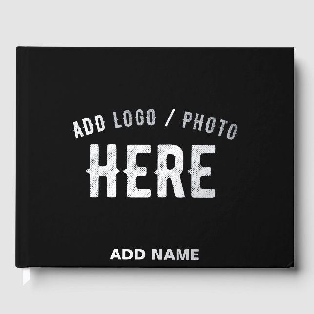 LIBRO  DE VISITAS PERSONALIZABLE MODERNO ESTILO NEGRO VERIFICADO MAR (Anverso)
