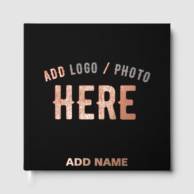 LIBRO  DE VISITAS PERSONALIZABLE MODERNO ESTILO NEGRO VERIFICADO MAR (Anverso)