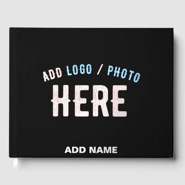 LIBRO  DE VISITAS PERSONALIZABLE MODERNO ESTILO NEGRO VERIFICADO MAR (Anverso)