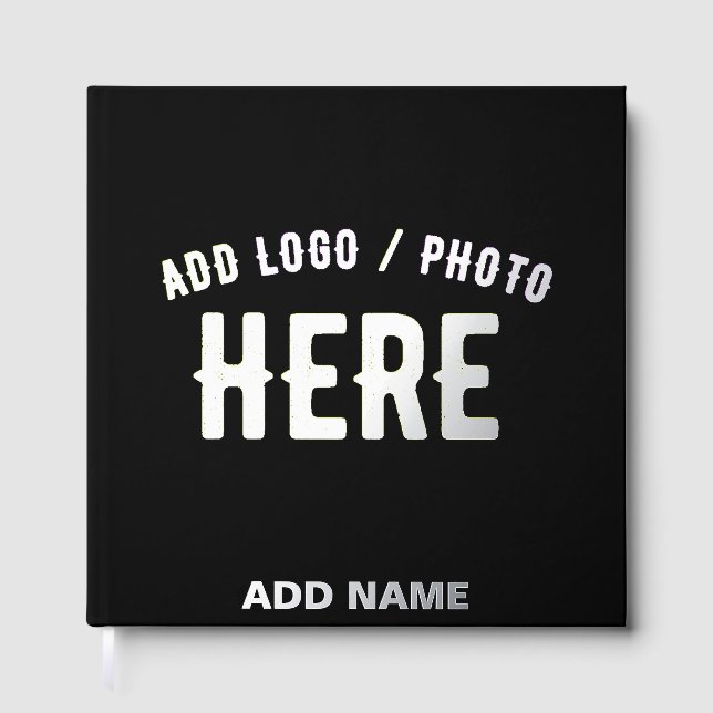 LIBRO  DE VISITAS PERSONALIZABLE MODERNO ESTILO NEGRO VERIFICADO MAR (Anverso)