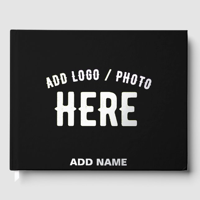 LIBRO  DE VISITAS PERSONALIZABLE MODERNO ESTILO NEGRO VERIFICADO MAR (Anverso)