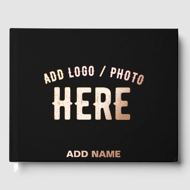 LIBRO  DE VISITAS PERSONALIZABLE MODERNO ESTILO NEGRO VERIFICADO MAR (Anverso)