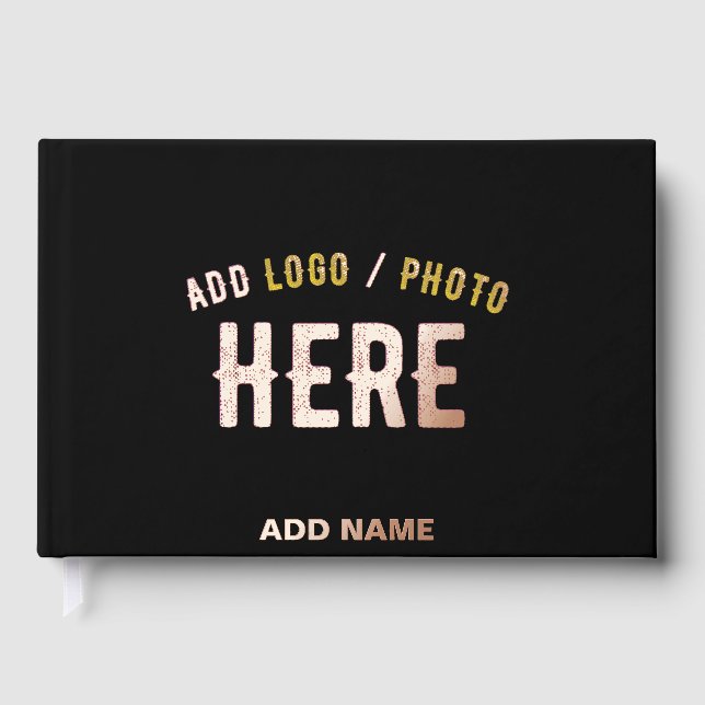 LIBRO  DE VISITAS PERSONALIZABLE MODERNO ESTILO NEGRO VERIFICADO MAR (Anverso)