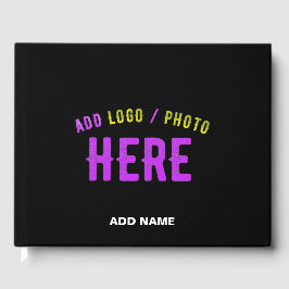 LIBRO DE VISITAS PERSONALIZABLE MODERNO ESTILO NEGRO VERIFICADO MAR