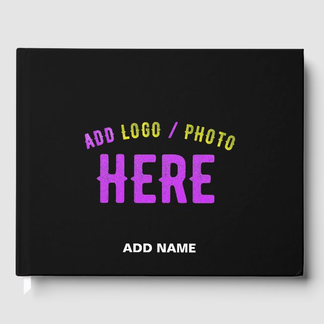 LIBRO DE VISITAS PERSONALIZABLE MODERNO ESTILO NEGRO VERIFICADO MAR (Anverso)