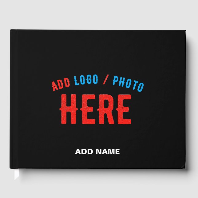 LIBRO DE VISITAS PERSONALIZABLE MODERNO ESTILO NEGRO VERIFICADO MAR (Anverso)