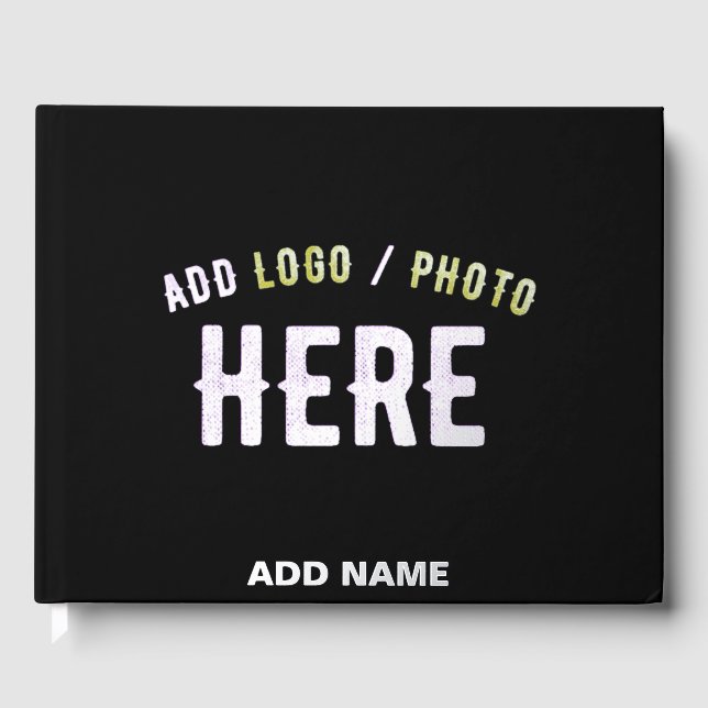 LIBRO  DE VISITAS PERSONALIZABLE MODERNO ESTILO NEGRO VERIFICADO MAR (Anverso)