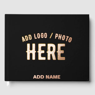 LIBRO DE VISITAS PERSONALIZABLE MODERNO ESTILO NEGRO VERIFICADO MAR