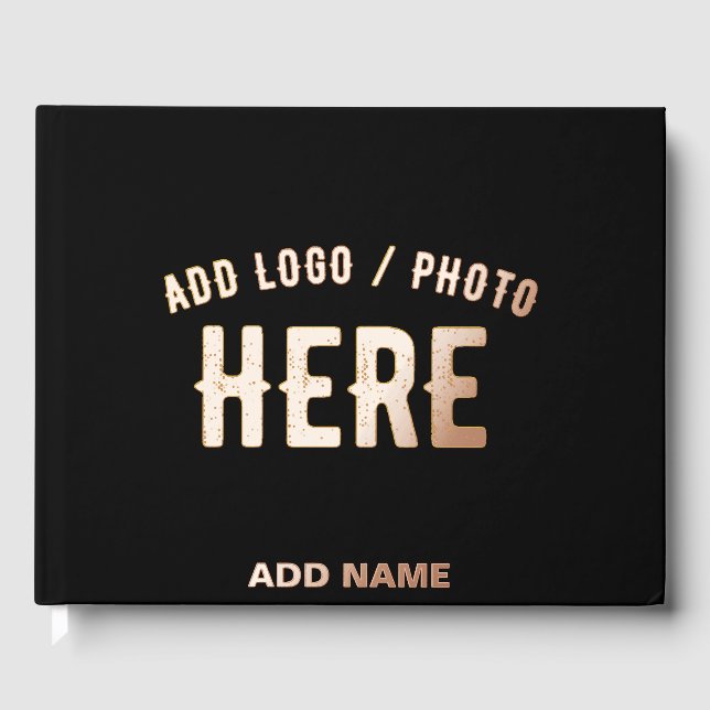 LIBRO  DE VISITAS PERSONALIZABLE MODERNO ESTILO NEGRO VERIFICADO MAR (Anverso)