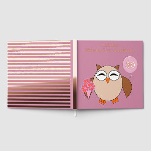 Libro De Visitas Personalizado Age Birthday Owl 30 Birthday Guestbo