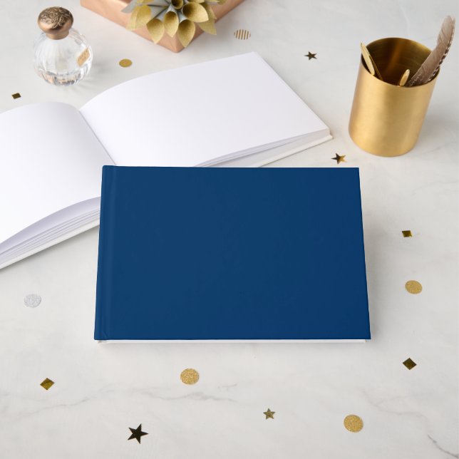 Libro de Visitas Personalizado Azul Medianoche (Anverso Abierto)