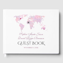 Libro De Visitas Personalizado Boda de mapas de color de agua de de