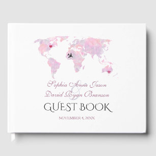 Libro De Visitas Personalizado Boda de mapas de color de agua de de