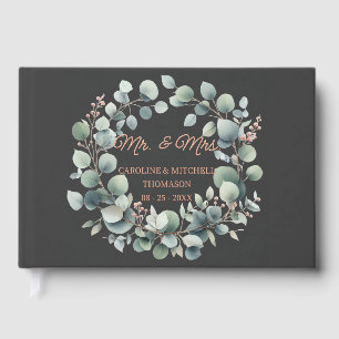 Libro De Visitas Personalizado Classy Calligraphy Couple Names Rosa
