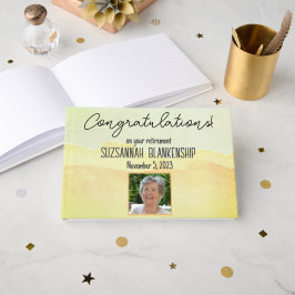 Libro De Visitas Personalizado de acuarela Pastel de retiro feliz