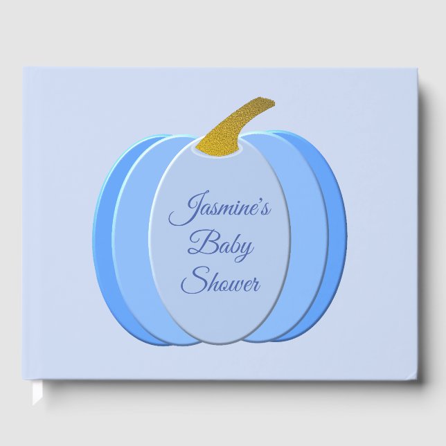 Libro De Visitas Personalizado de calabaza de bebé azul lindo Baby  (Anverso)