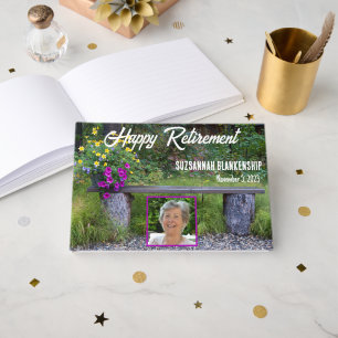 Libro De Visitas Personalizado de Flores Rústicas de Bancos Felices