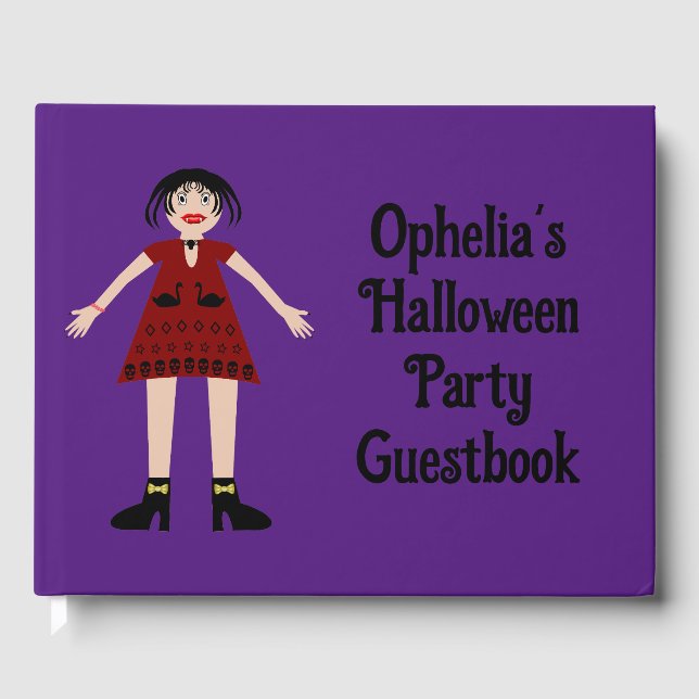 Libro De Visitas Personalizado de la Dama del Vampiro Gótico de Hal (Anverso)