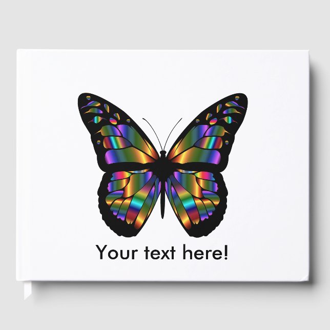 Libro De Visitas Personalizado de mariposa gradiente (Anverso)
