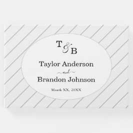 Libro De Visitas Personalizado de monograma minimalista Boda de ray
