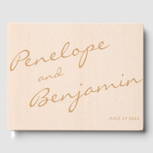 Libro De Visitas Personalizado del Boda de guiones dorados del Boho