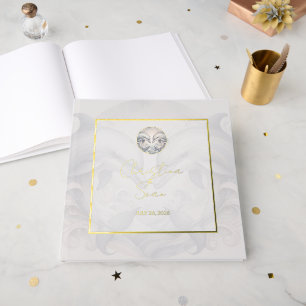 Libro De Visitas Personalizado Dolphin Boda Relieve metalizado Libr