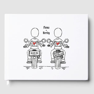 Libro De Visitas Personalizado dos novias Boda de motocicleta