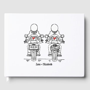 Libro De Visitas Personalizado dos novias Boda de motocicleta