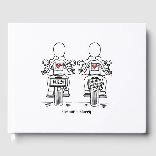Libro De Visitas Personalizado dos novias Boda de motocicleta