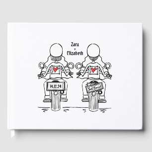 Libro De Visitas Personalizado dos novias Boda de motocicleta