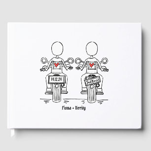 Libro De Visitas Personalizado dos novias Boda de motocicleta