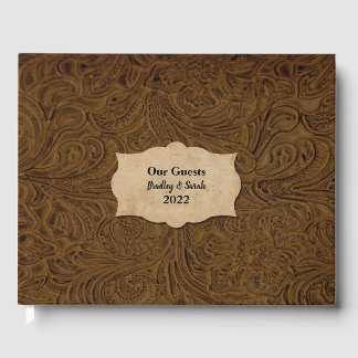 Libro De Visitas Personalizado el cuero con herramientas rusticas m